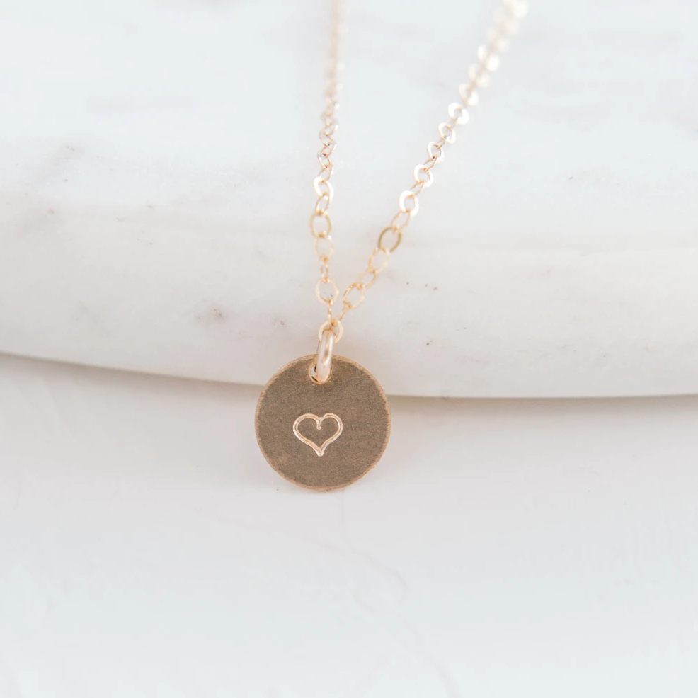 Stamped Heart Necklace