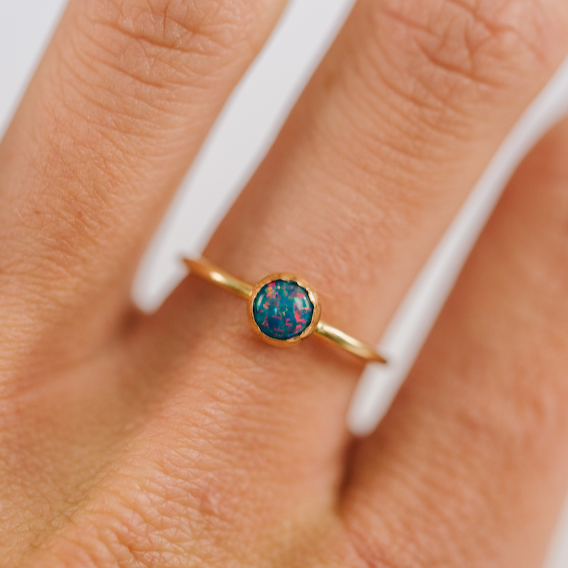 3mm Opal Stone Ring – Handmade Studio Co