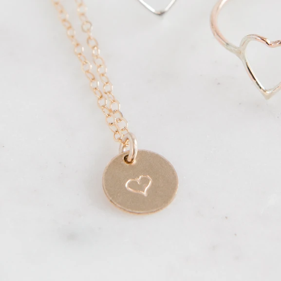 Stamped Heart Necklace